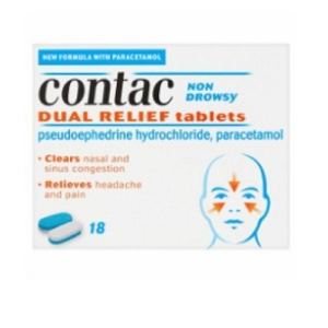 Contac Non Drowsy Dual Relief – 18 Tablets