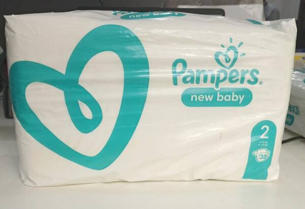 PAMPERS NEW BABY SIZE 2, 38 PIECES