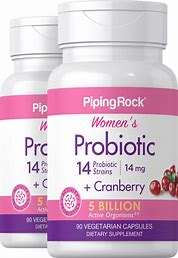PIPING ROCK WOMEN'S PROBIOTIC + CRANBERRY 14MG X 90VEG CAPS
