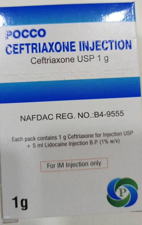 POCCO CEFTRIAXONE 1G IM INJECTION