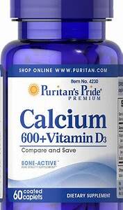PURITAN'S PRIDE CALCIUM 600+VIT D3 X60CAPS