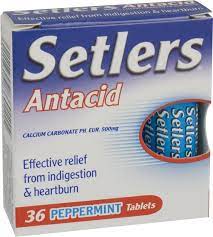 SETLERS ANTACID PEPPERMINT X 36 CHEWABLE