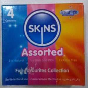 SKINS ASSORTED CONDOM X 4