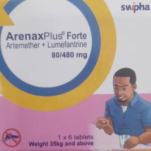 SWIPHA ARENAXPLUS FORTE ARTEMETHER + LUMEFANTRINE 80/480 MG 1X 6 TABLETS