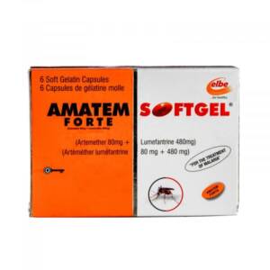 Amatem Forte (Artemether/Lumefantrine) 80mg/480mg Softgel x6