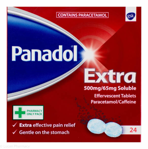 Panadol? Extra Soluble 500mg/65mg  (Paracetamol/ Caffeine) - 24 Soluble Tablets #P