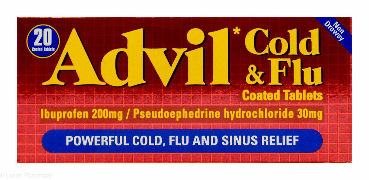 Buy Here Advil Cold Flu Non Drowsy 20 Coated Tablets P