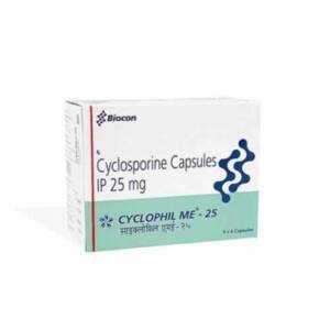 CYCLOPHIL (CYCLOSPORINE) CAPSULES 25MG IP