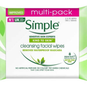 Simple Kind To Skin Cleansing Facial Wipes Twinpack