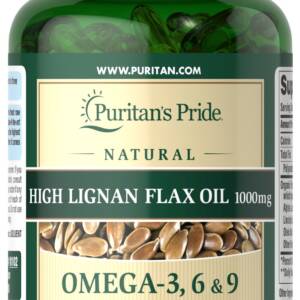 Puritan?s Pride High Lignan Flax Oil 1000mg x120softgels