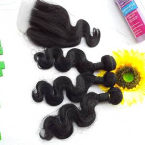 Indian Body wave with Closure (12 Inches)