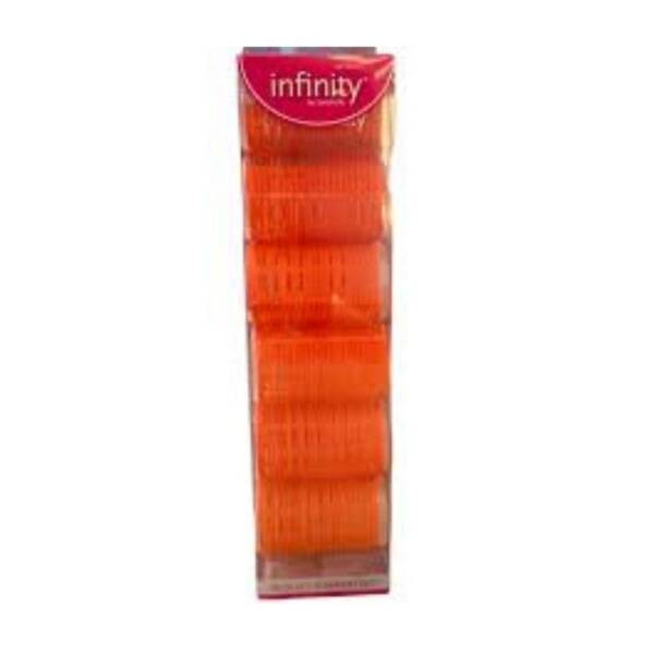 Infinity Orange Self Grip Velcro Hair Rollers - 12 pack