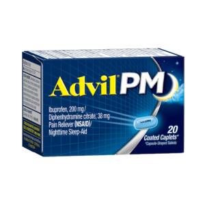 ADVIL PM (IBUPROFEN/DIPHENHYDRAMINE) CAPS 20S