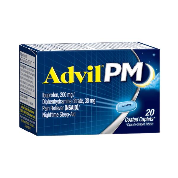 ADVIL PM (IBUPROFEN/DIPHENHYDRAMINE) CAPS 20S
