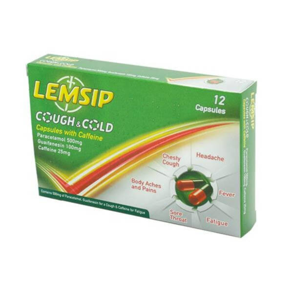 Lemsip Cough & Cold Capsules With Caffeine 12 Pack