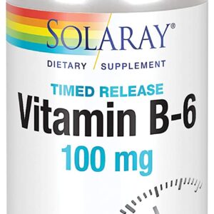 Solaray Vitamin B-6, Timed-Release 100mg 60 Veg Caps
