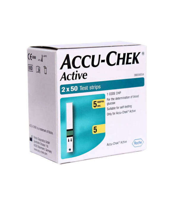 Accu-Chek Active Strips | Blood sugar test kit (100 PCS pack)
