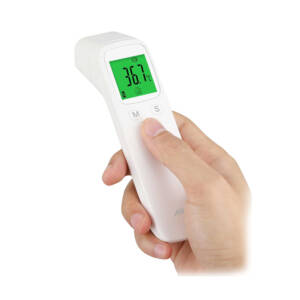 Aspor R11 Infrared HD Thermometer | HD display, mode switch key, memory value query key, measuring button, and temperature alarm.