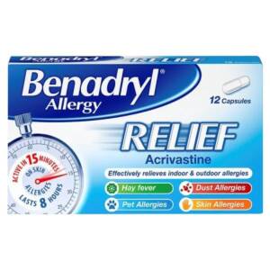 BENADRYL (ACRIVASTATINE) ALLERGY RELIEF TAB 12S