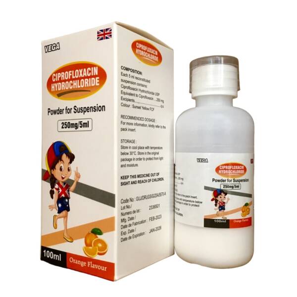 CIPROFLOXACIN 250MG/5ML POWDER FOR SUSPENSION 100ML VEGA