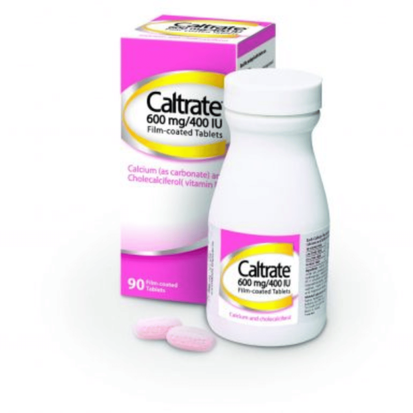 Caltrate Calcium/Vitamin D 600mg/400 IU Film Coated Tablets - 90 Pack