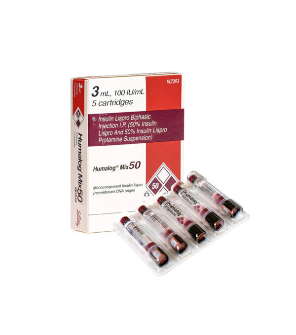 Humalog Mix 50 Insulin Cartridge 100u/ml,1Box(3ml X 5)