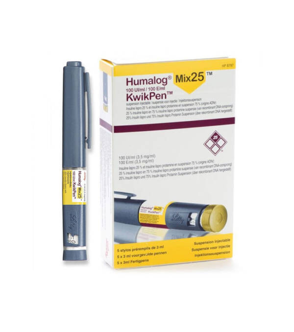 Humalog Mix 75/25 KwikPen insulin pen 100 u/ml, 1Box (3ml X 5) Prefilled Pen