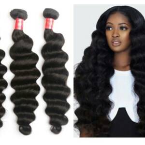Loose deep wave 3 bundles, 1 closure