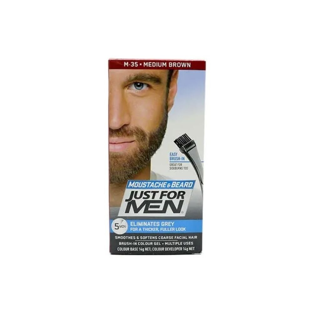 Just For Men Moustache & Beard Brush-In Color Gel - Medium Brown