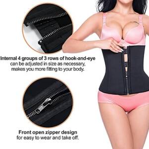 Kim latex Waist Cincher With Zipper and hook