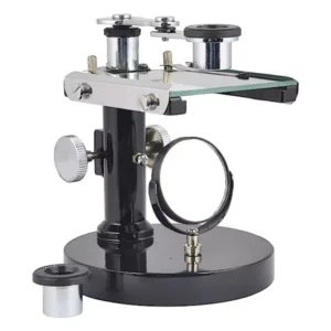 Paul Scientific Works Matte Black Metal Dissecting Microscope with Brass Fitting Round Base PS4