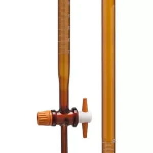ABGIL Borosilcate Glass Amber Color Burette with Straight Bore "PTFE" Plug Stopcock