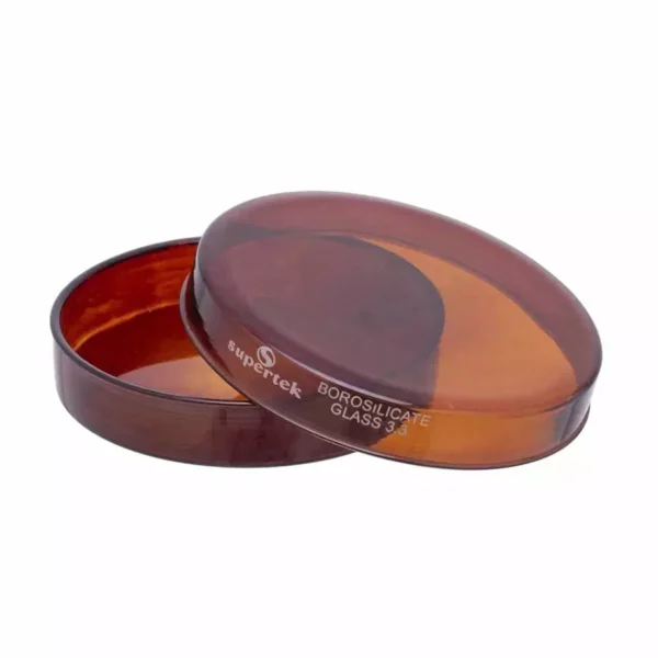 Supertek Borosilicate Glass 3.3 Amber Color Petri Dish