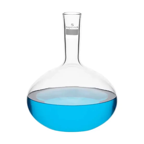Supertek Transparent Borosilicate Glass Haffkine Culture Flask