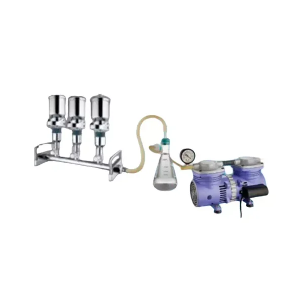 Supertek Sterility Test Unit Complete Kit With In-Built Aluminium Clamp, Funnel Capacity 500 ml, 18.245.0500