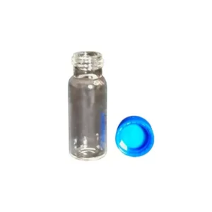 AANIJ 9 mm Clear Glass Screw Vials with Blue Caps