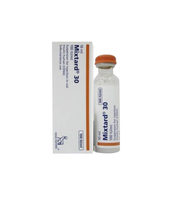Mixtard 30 Vial, 100 IU, Single(10ml x 1) | A insulin human recombinant formulation indicated to improve glycemic control