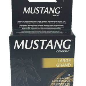 Mustang large black condoms 3s