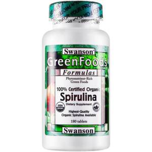 SWANSON GREEN FOOD SPIRULINA 500MG 180 TABS