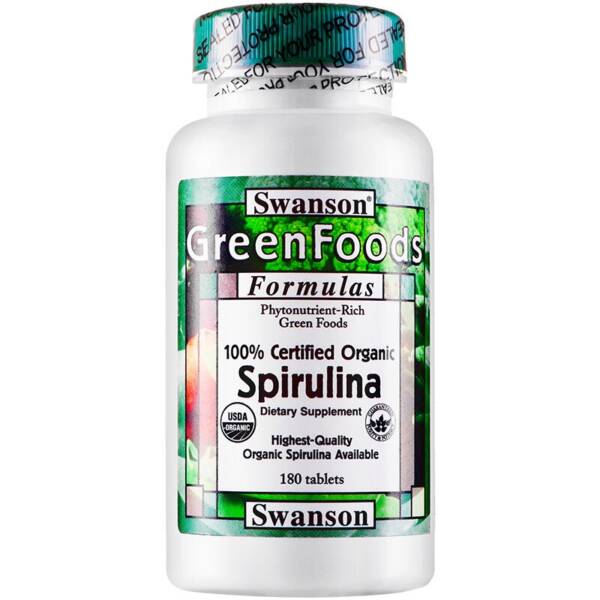 SWANSON GREEN FOOD SPIRULINA 500MG 180 TABS