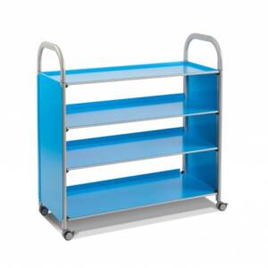Callero 4 shelf flat trolley, Cyan Blue