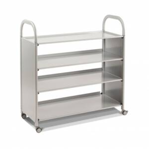 Callero 4 shelf flat trolley, Silver