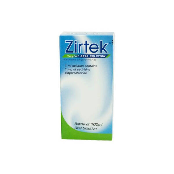 Zirtek Liquid Cetirizine 1mg/ml Oral Solution 100ml