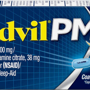 Advil PM Pain Reliever And Nighttime Sleep Aid, Pain Medicine With Ibuprofen For Pain Relief And Diphenhydramine Citrate For A Sleep Aid - 120 Coated Caplets