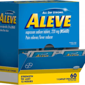 Aleve Pain Relief Caplets, Sachet Dispenser, 60 Count (60 Sachets)