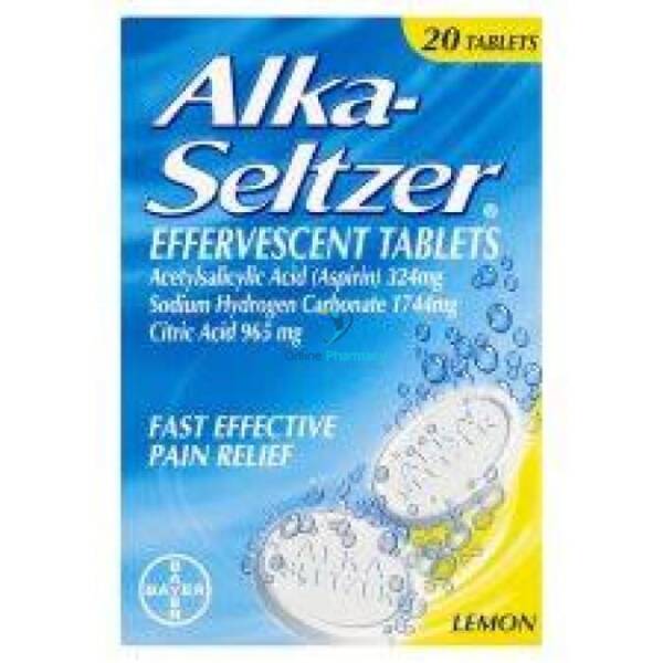 Alka-Seltzer Effervescent Tablets Lemon Flavour 10/20 Pack