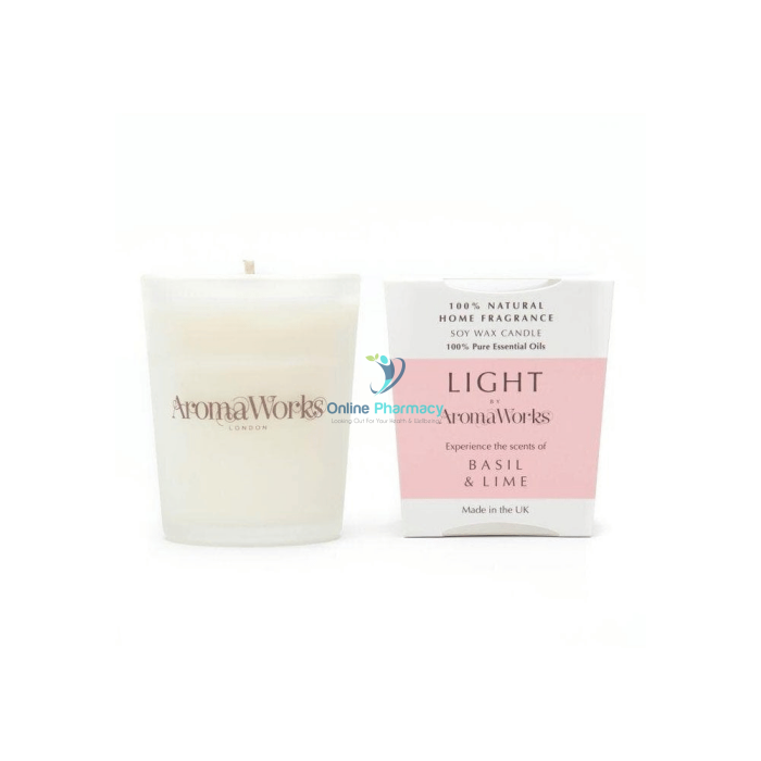 Aroma Works Light Range Basil & Lime Candle 10cl Small