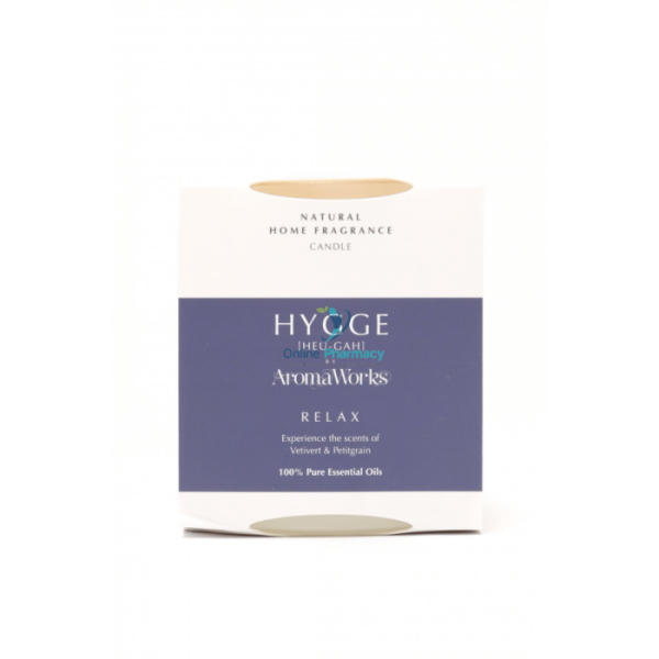 AromaWorks HYGGE RELAX - Vetivert & Petitgrain Candle with  Essential Oil