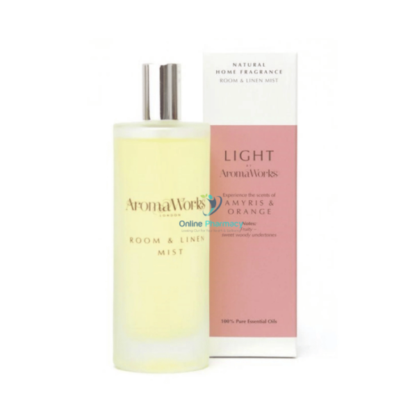 AromaWorks Light Range- Amyris & Orange Room Mist 100ml