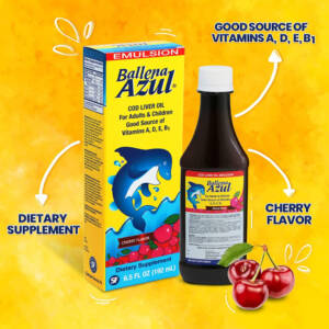 Ballena Azul COD Liver Oil for Adults and Children (Cherry)